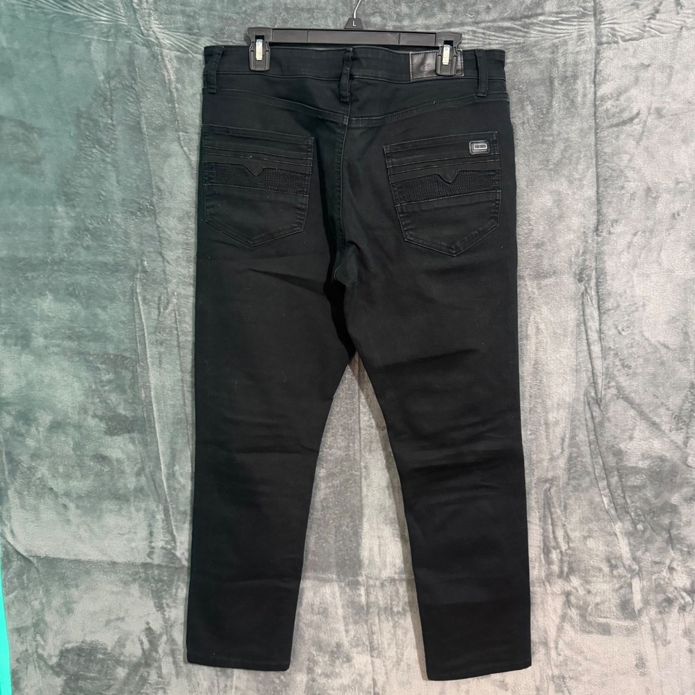 Fried Denim Jeans Mens 36 X 30 Slim Fit Black Denim Pants Y2K Skater - Picture 2 of 6